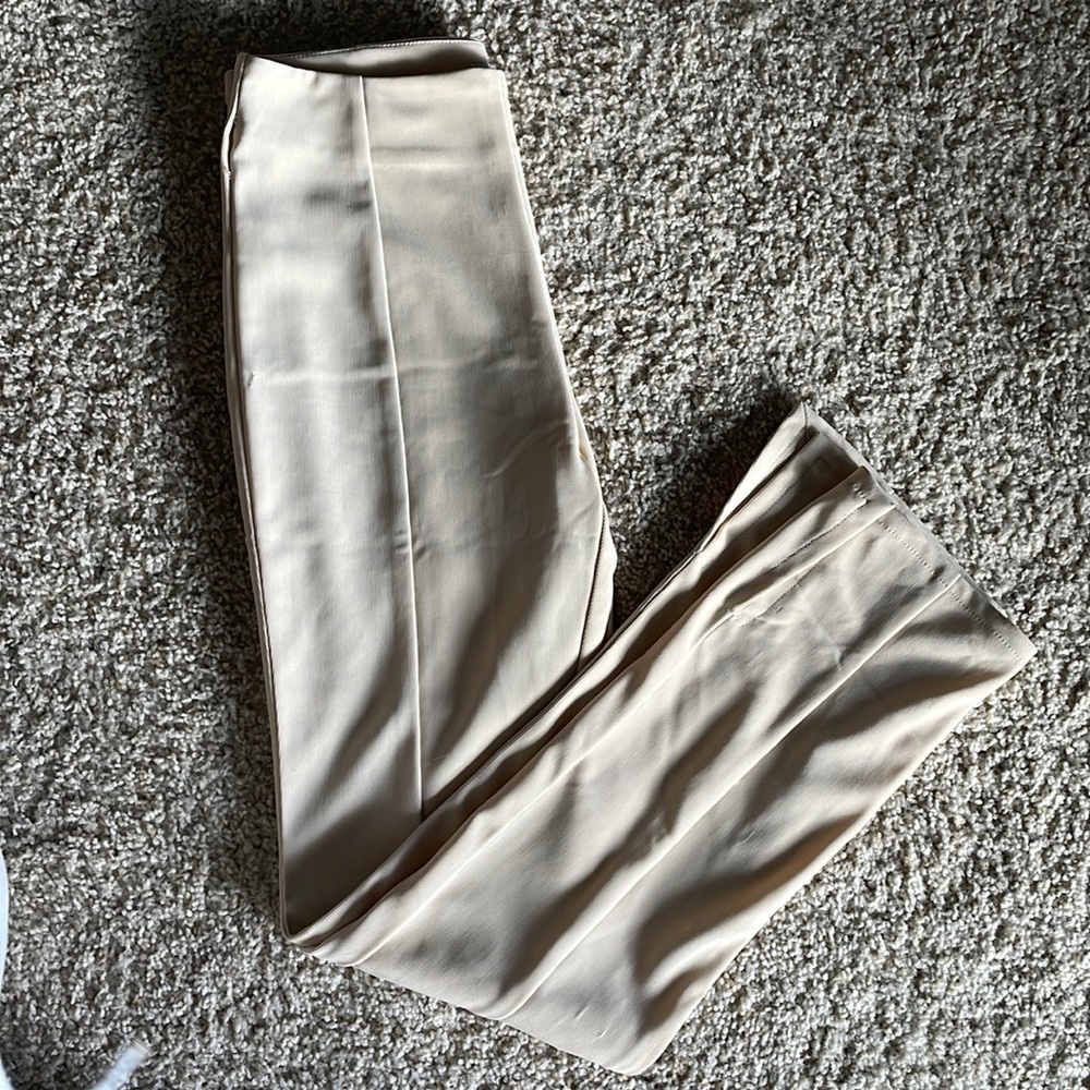 Anthropologie cream slip leg leggings